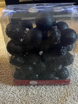Black Glittery Ornaments