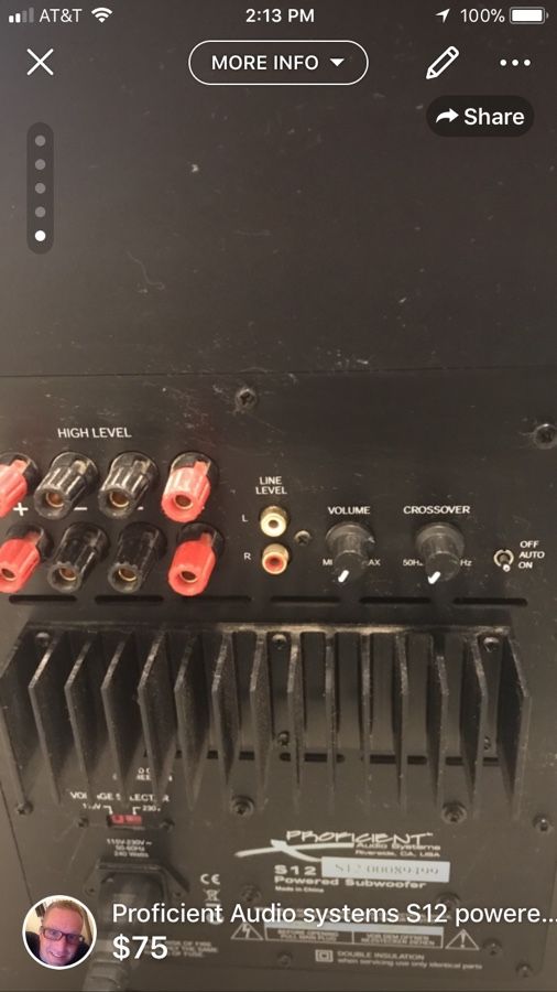 Proficient Audio systems S12 powered subwoofer retails 350.00 for