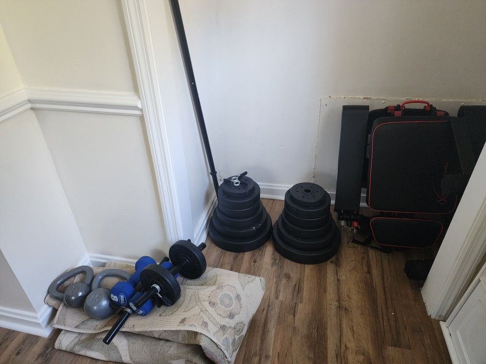 Various Types Of Weight And Bench