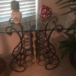 Glass Abd Metal Bar Table/wine Rack 