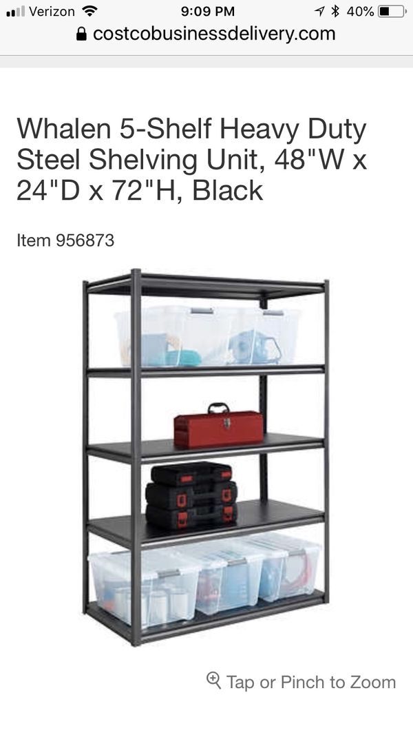 Whalen 5 Shelf Heavy Duty Steel Shelving Unit For In San Go Whalen 5 Shelf Heavy Duty Steel Shelving Unit