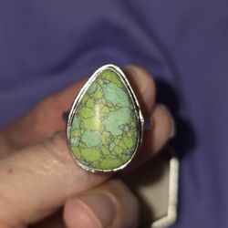 Large TURQUOISE Silver RING