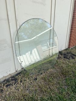 ROUND GLASS TABLETOP, 54", cross  streets are Arapaho & Waterview