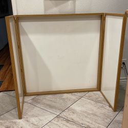 Great Condition Large Trifold Three Pane White Board With Front Lock