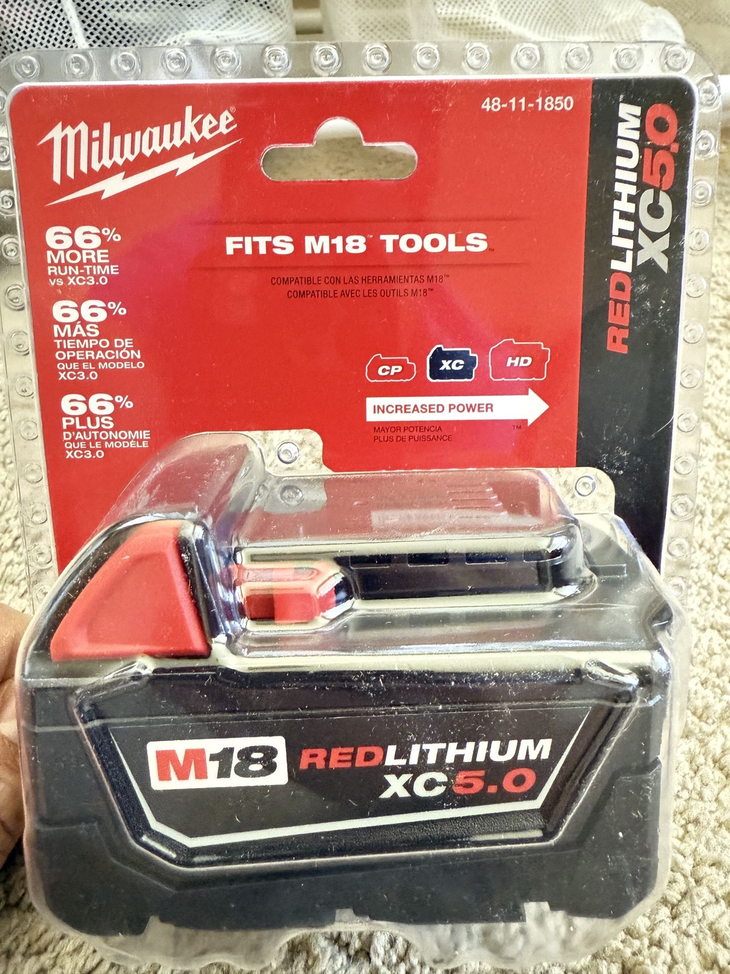 Milwaukee M18 18-Volt 5.0 Ah Lithium-Ion XC Extended Capacity Battery Pack