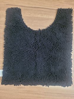 NEW OEKO TEX SOFT, BLACK CHENILLE U-SHAPE TOILET RUG