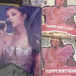 Ariana Grande Birthday Banner And Cake Toppers