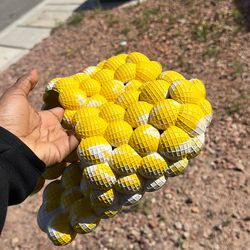 Yellow and white bubble slides