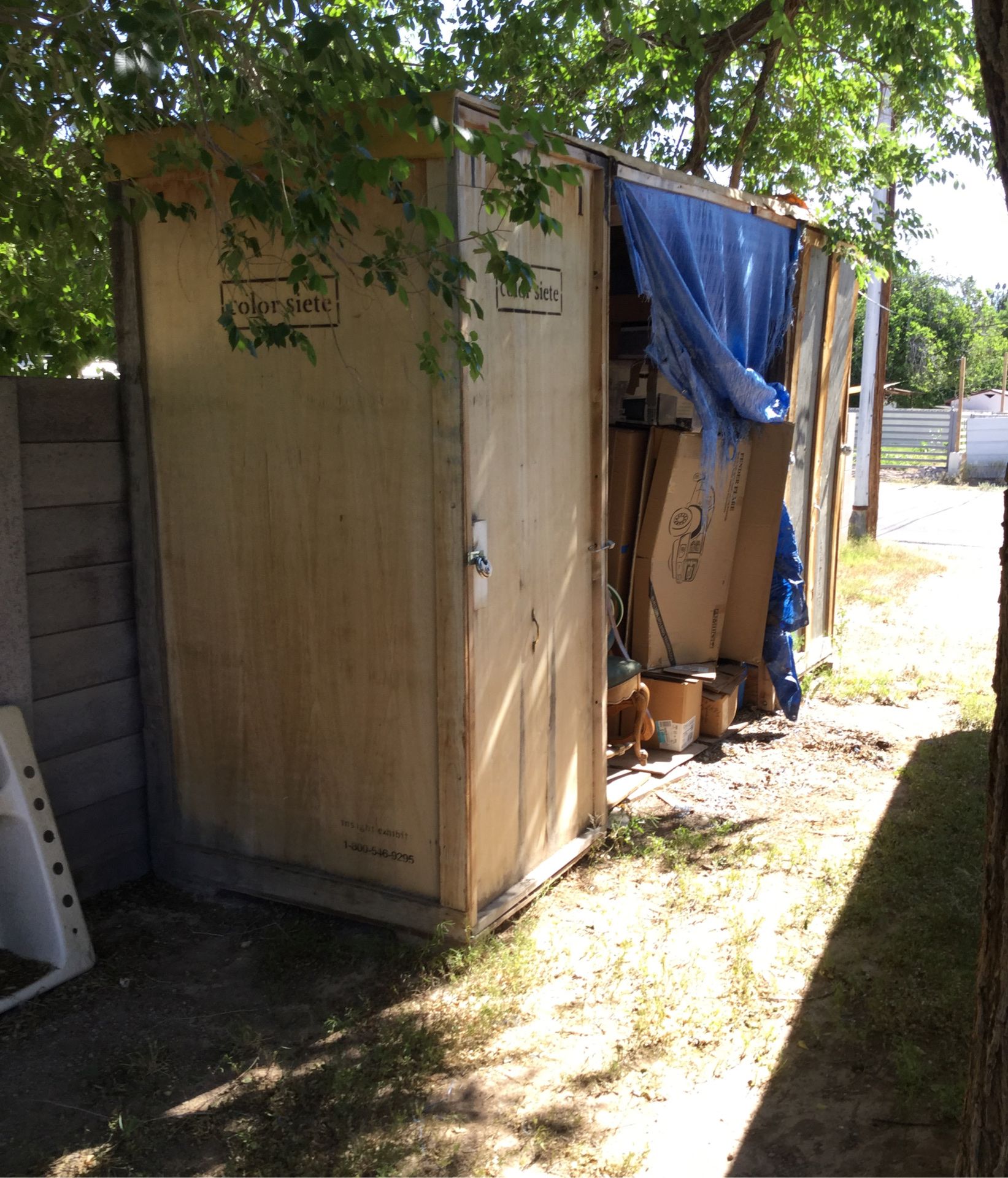 Storage shed made out of theater boxes. $100 firm