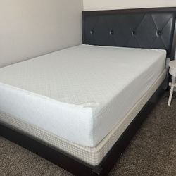 Queen Bed- Frame, Box Spring, Mattress