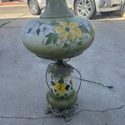 Vintage Lamp, Hand Painted