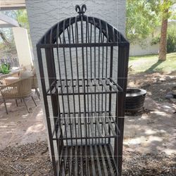 Vintage Wrought Iron Birdcage Shelf – Tall Display Rack - $250