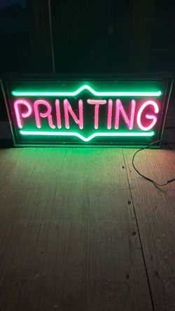 Neon printing sign