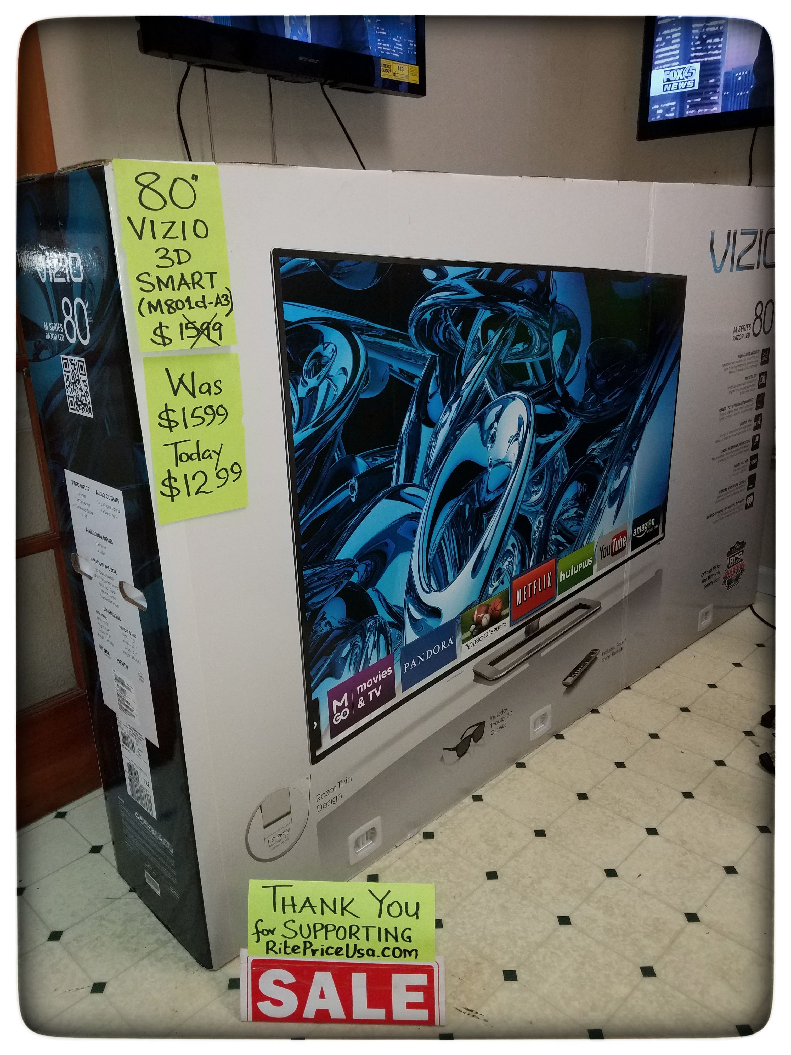 80" NEW VIZIO 3D SMART LED TV. PLS READ DESCRIPTION