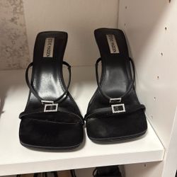 Steve Madden Black Heel Ringstone Party Heel