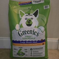 Dog Food By Greenies Large Breed Adult Real Chicken & Brown Rice 15 lbs