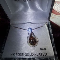 Genuine Crystal 14k Rose Gold Plated