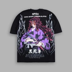 DARC SPORT X DEMON SLAYER KOKUSHIBO OVERSIZED TEE LARGE