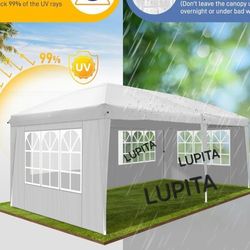 10x20 White Gazebo Wedding Party Tent  Canopy  With 4 Windows & 2 Sidewalls -6 (FOR SALE) Carpa