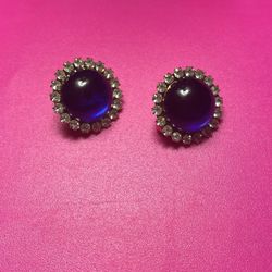 Pretty Royal Blue Clip Earrings