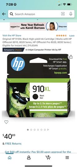 Original HP 910XL Black High-yield Ink Cartridge | Works with HP OfficeJet 8010, 8020 Series, HP OfficeJet Pro 8020, 8030 Series I Eligible for Instan