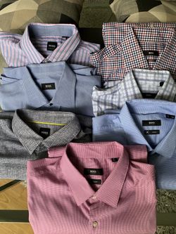 Hugo Boss shirts size L. Slim fit. $40 each one.  Fontainbleau area pick up