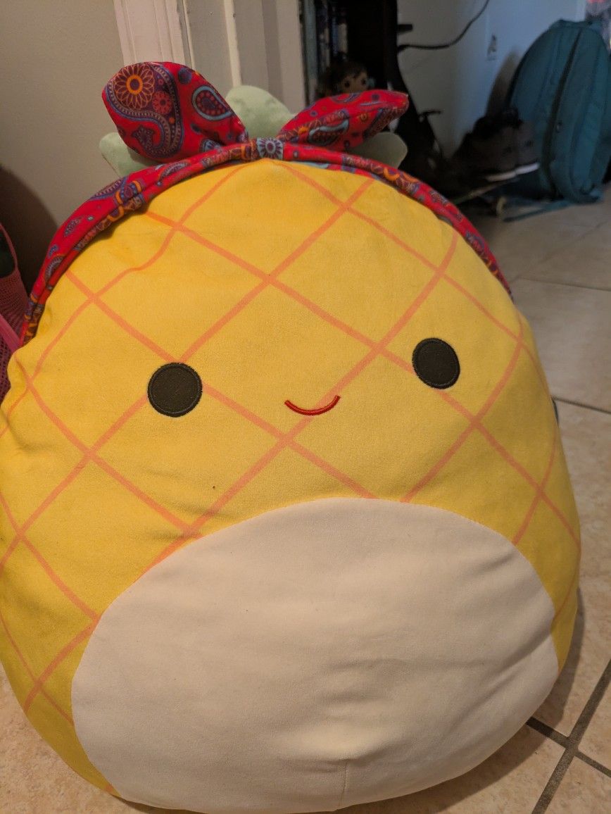 Pineapple Squishmallow With Bandana