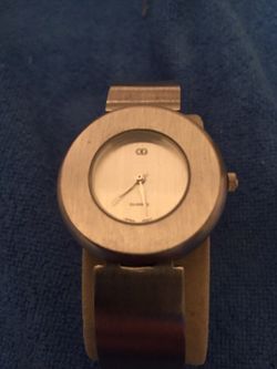 Silver cuff bracelet watch