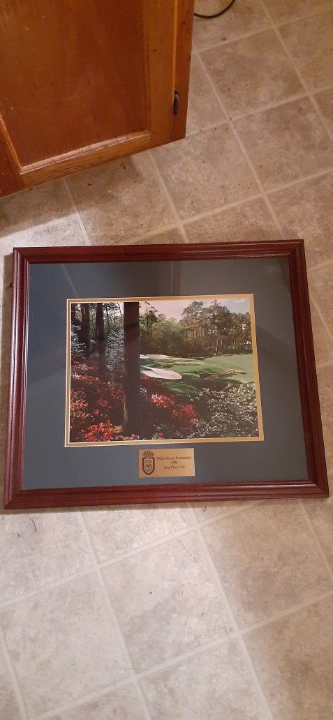 Vintage Philip Morris Invitational 1998 First Place Framed Golf Picture. 19" Tall 22" Wide