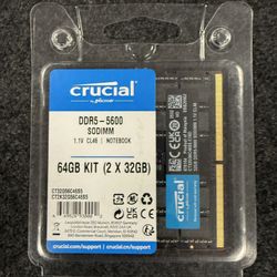 Crucial DDR5 - 5600 SODIMM - 64gb kit (2x32gb)