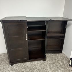 Twin Star Expandable Bar Cabinet w/ Built-In Bluetooth Sound System – Espresso
