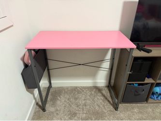 Pink and grey desk