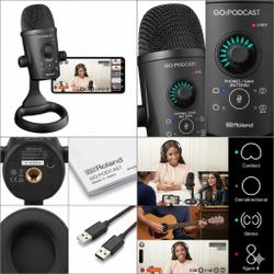 Roland GO:PODCAST USB Mic Video Podcasting Studio