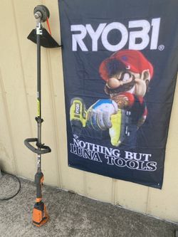 Ridgid 18v Weedeater W Plastic Blades Tool Only No Battery No Charger 