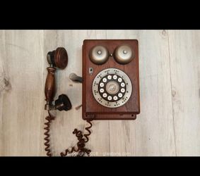 Vintage Wooden Wall Telephone