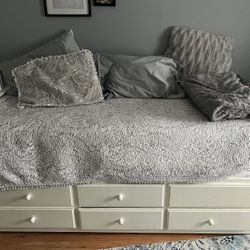 Trundle Pull Put Twin Day Bed Off White 