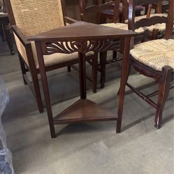 Corner Table with Shelf 