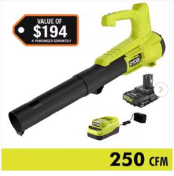 ONE+ 18V 90 MPH 250 CFM Cordless Battery Leaf Blower/Sweeper with 2.0 Ah Battery and Charger