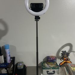 Selfie Stick With LED Light Phone Stand With Tripod. No Charger.