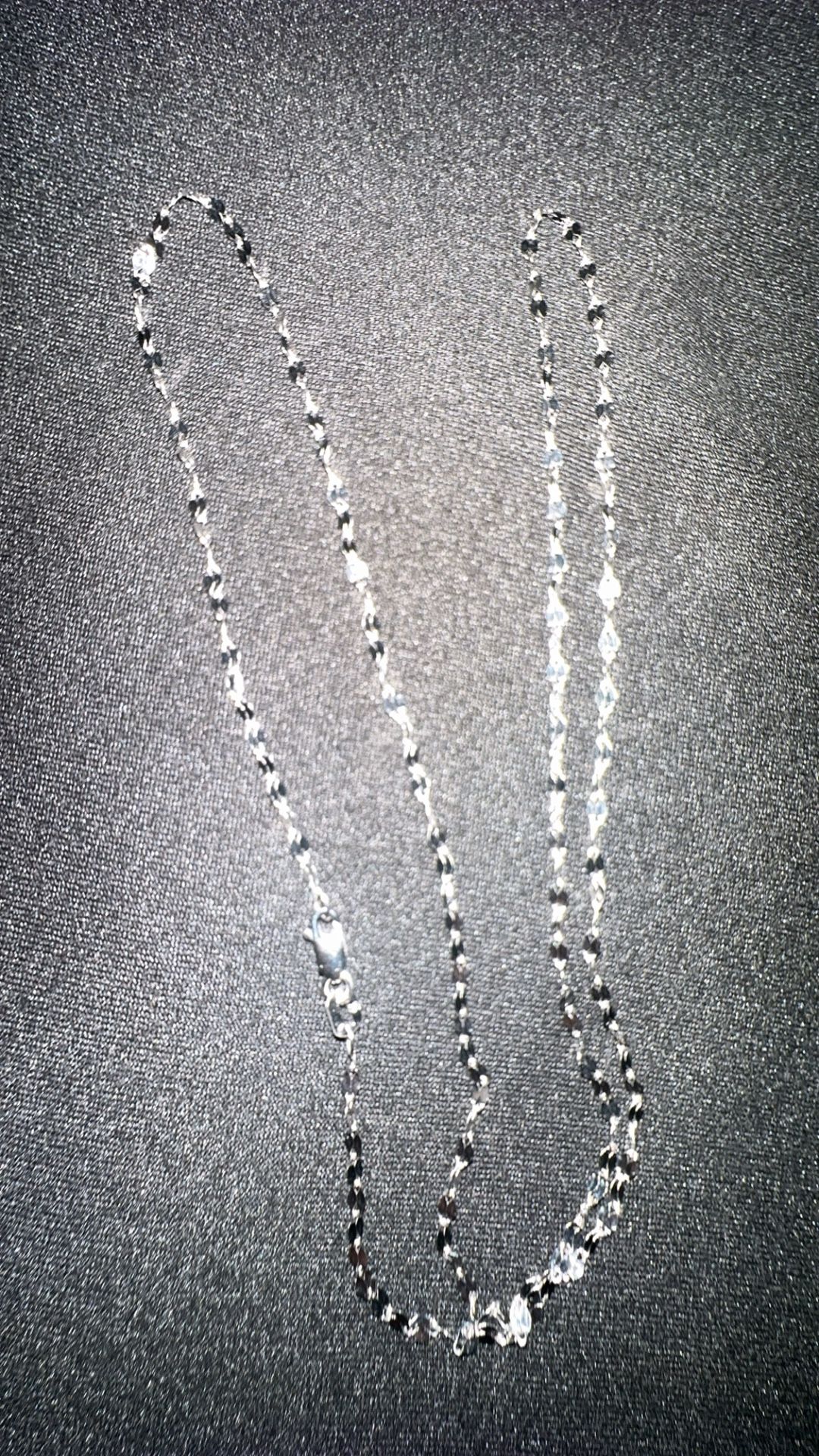 10K White Gold Mirror Link– 20 Inches