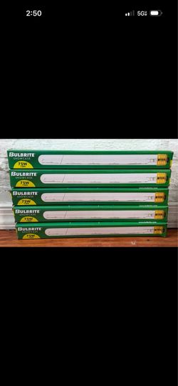5-Pack Bulbrite Showcase 75W 120V T8 Clear Tube E26 Base 11" Light Bulbs