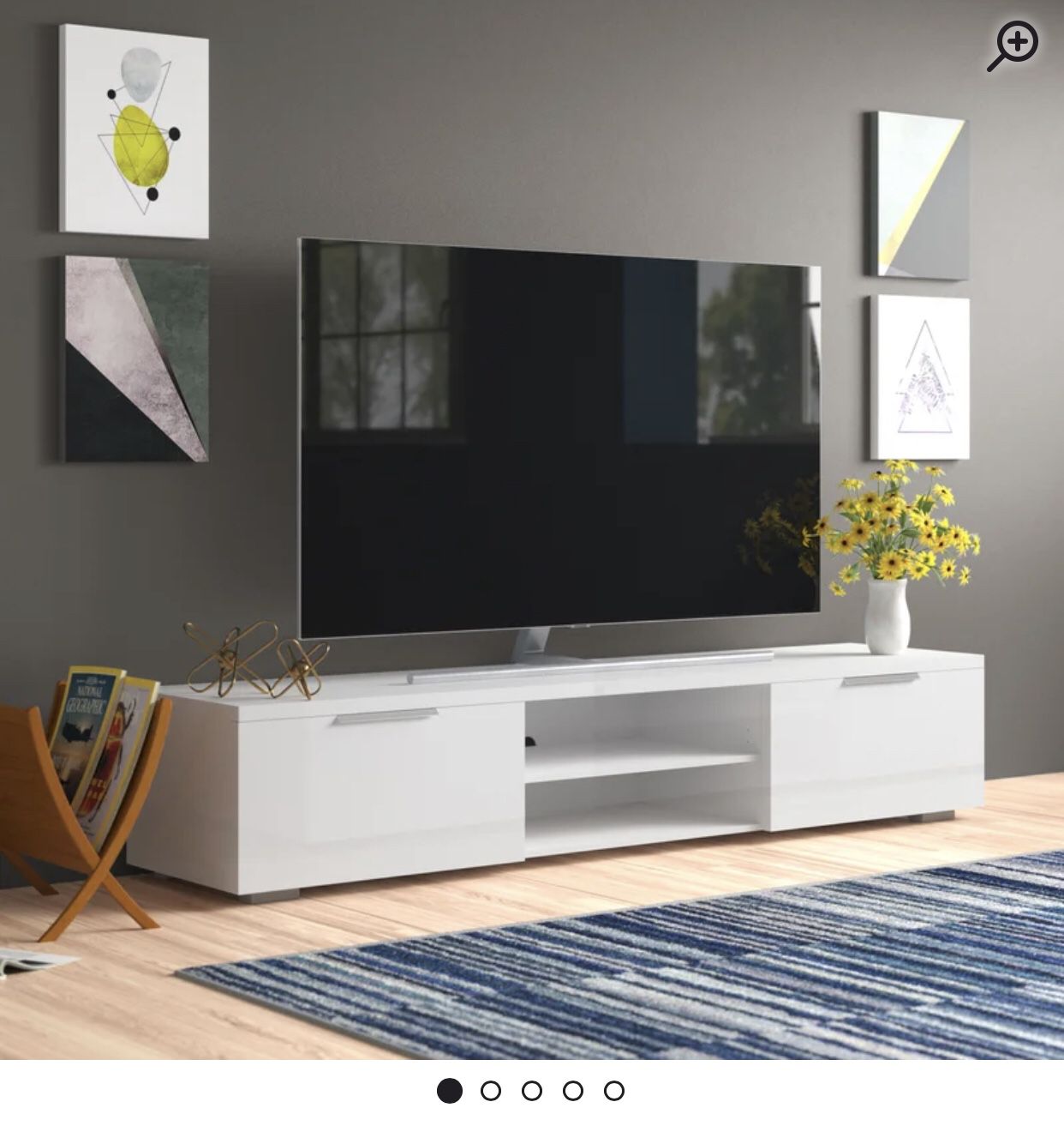 Wayfair TV Stand Entertainment Center In Glossy White