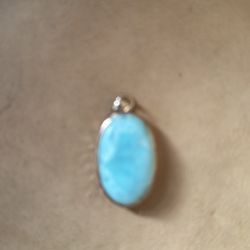 Deep Blue Larimar Silver Pendant 