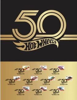 RARE 2018 Hot Wheels 50th Anniversary USPS Stamps 18x24" Poster MINT