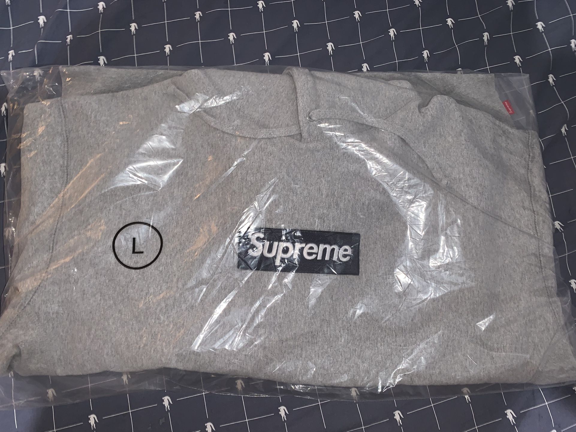 Supreme Box Logo Hooded Sweatshirt Heather Grey (FW25) Size:Large