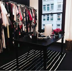 Black wood rectangular table
