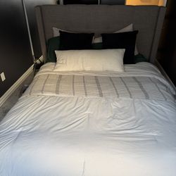 Beige Queen Bed Frame For Sale