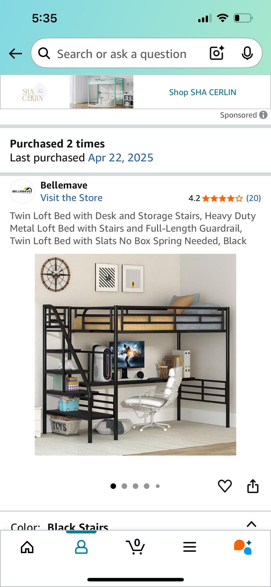 Loft Bed Twin New In Box