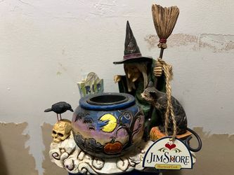 2006 Jim Shore-Heartwood Creek #(contact info removed) Witch, Cauldron, Cat, Skull, Tombstone-Vintage Halloween