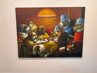 Dogs Playing Poker Canvas Wall Art – $50
